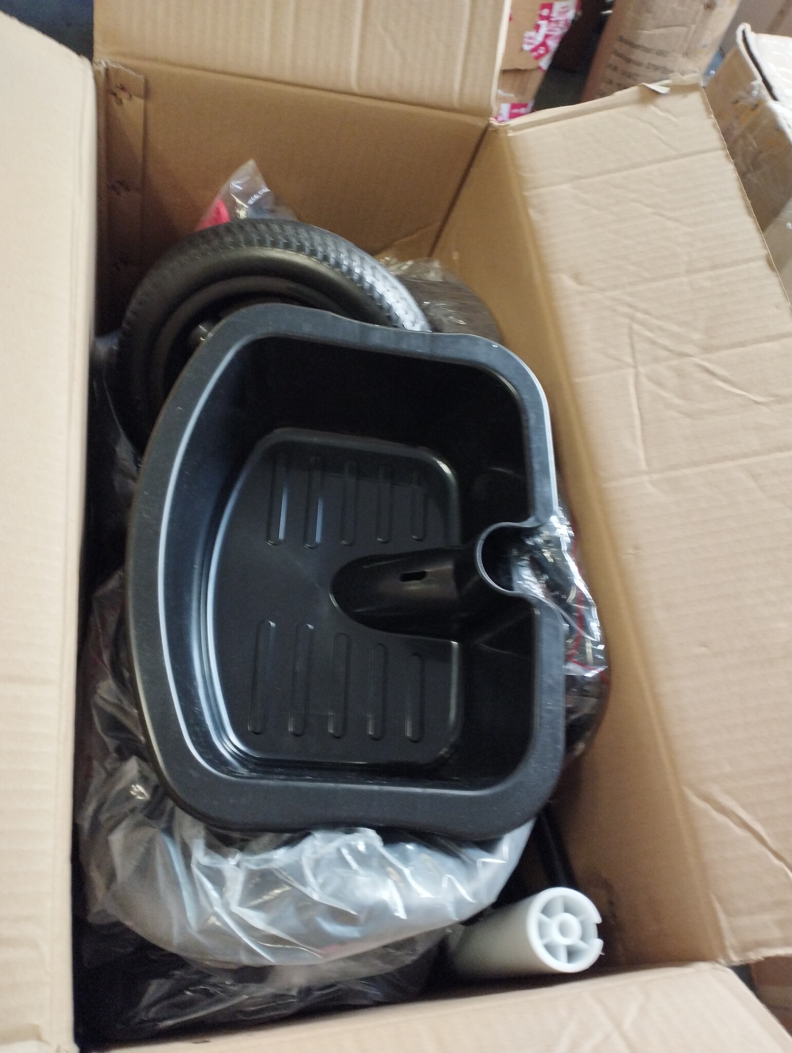 Driewieler - fiets - met duwstang en zonnekap - grijs-wit