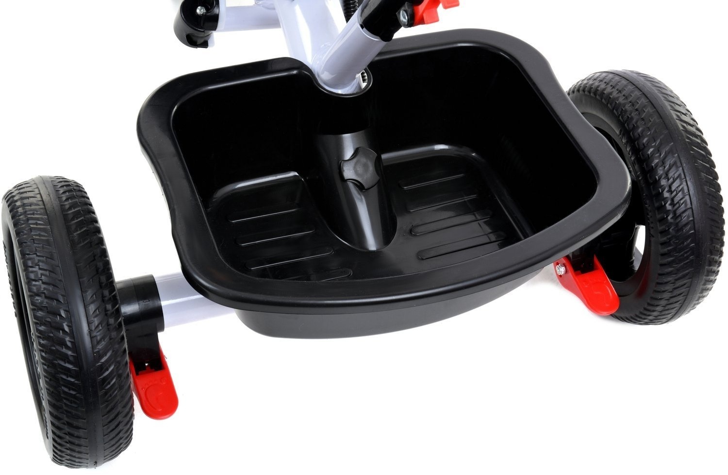 Driewieler - fiets - met duwstang en zonnekap - grijs-wit