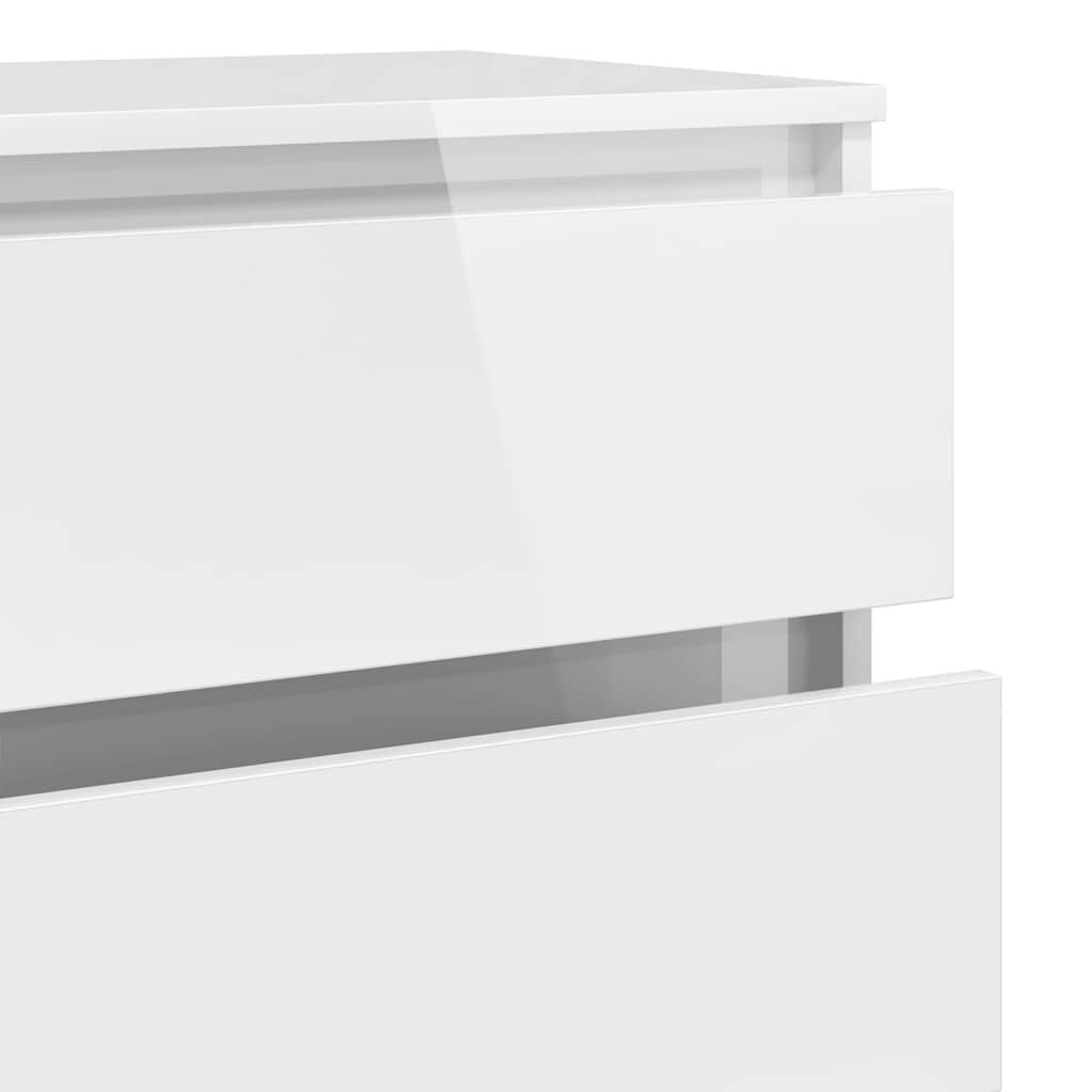 vidaXL Ladekast 60x36x103 cm bewerkt hout hoogglans wit