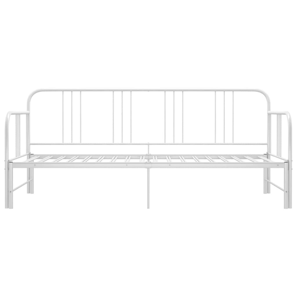 vidaXL Slaapbankframe uittrekbaar metaal wit 90x200 cm
