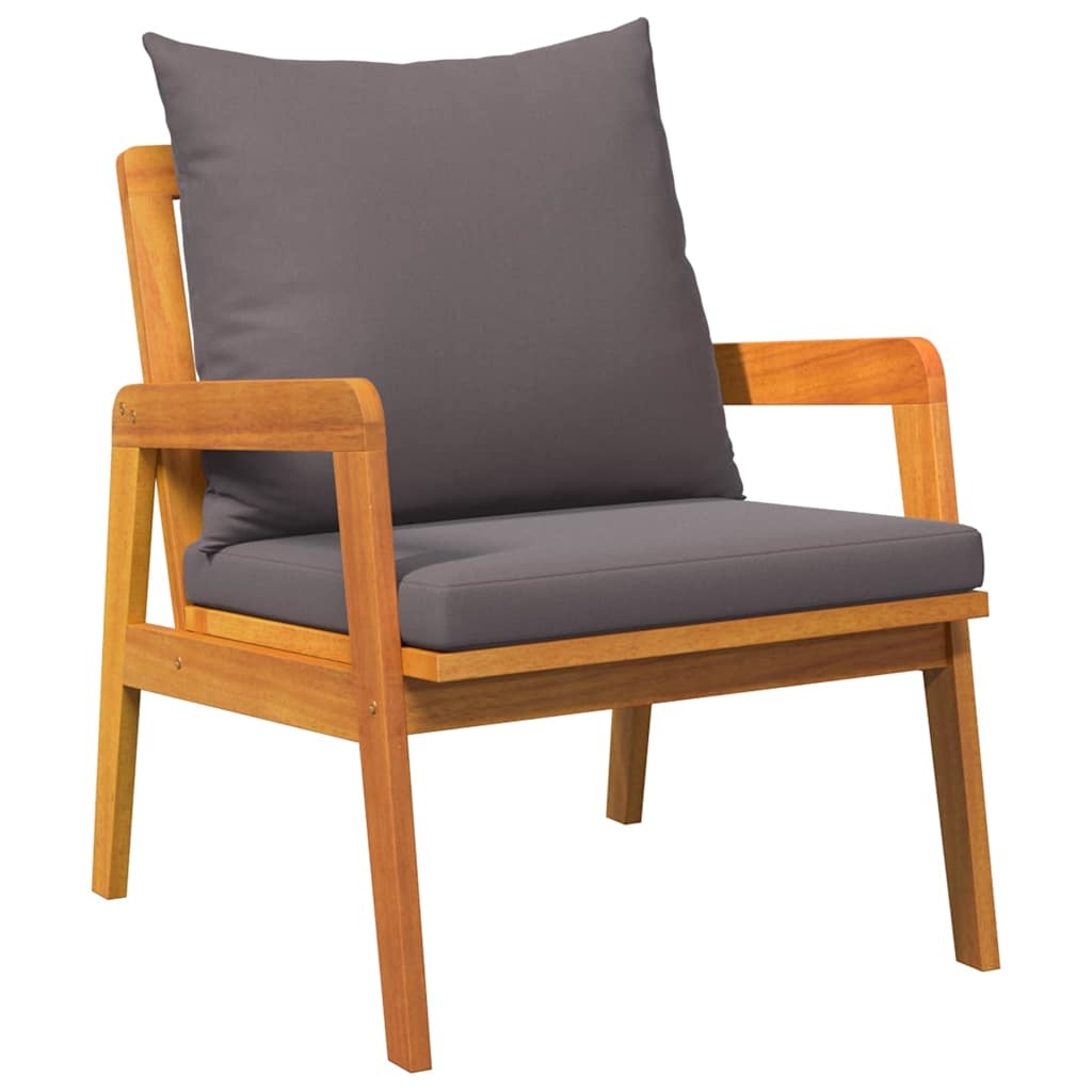 vidaXL Tuinstoel met kussen 2 pcs Bruin Massief acaciahout