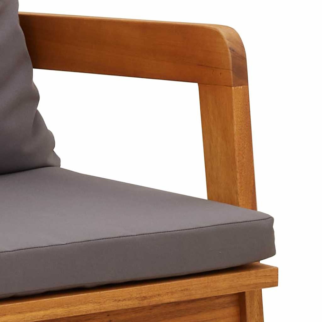 vidaXL Tuinstoel met kussen 2 pcs Bruin Massief acaciahout