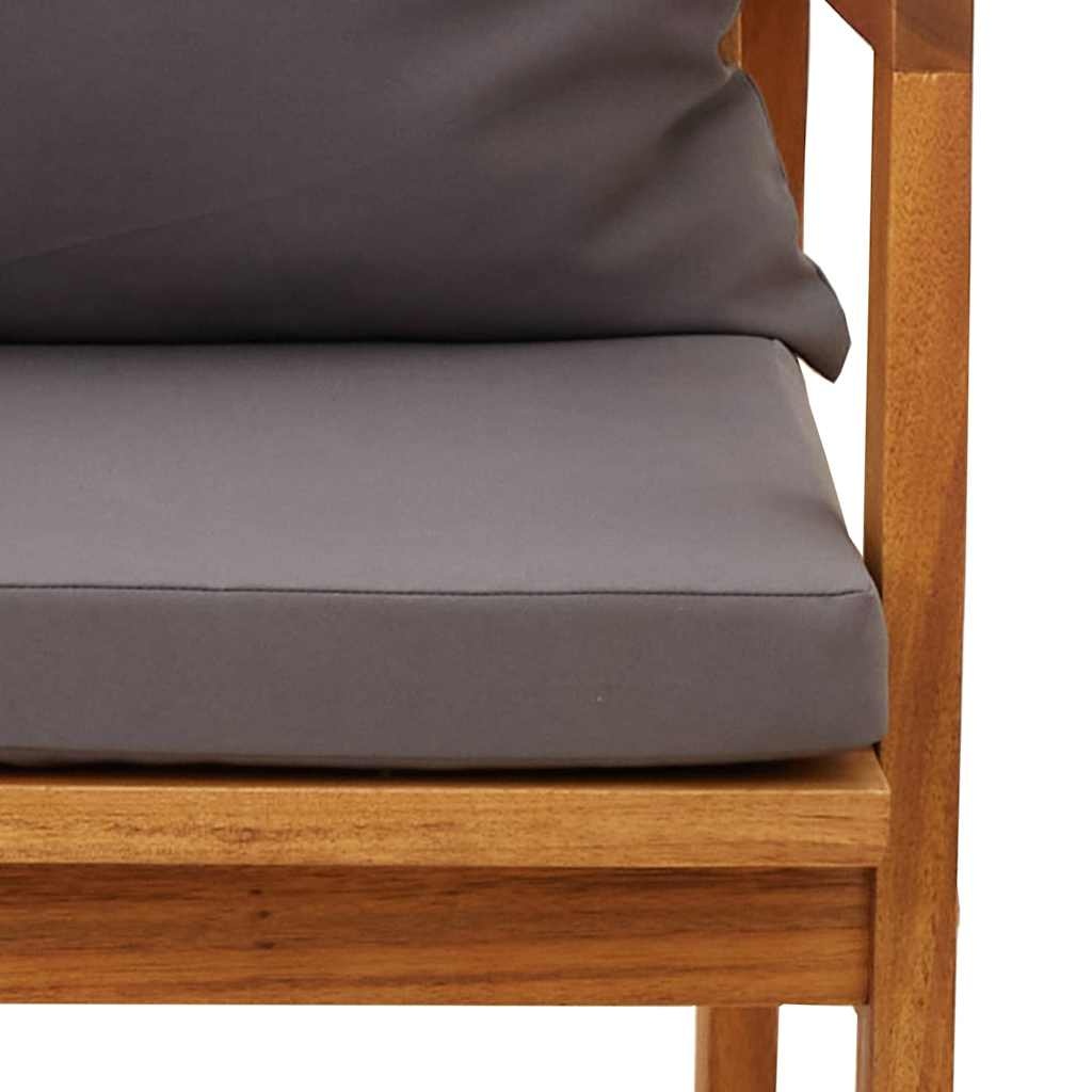 vidaXL Tuinstoel met kussen 2 pcs Bruin Massief acaciahout