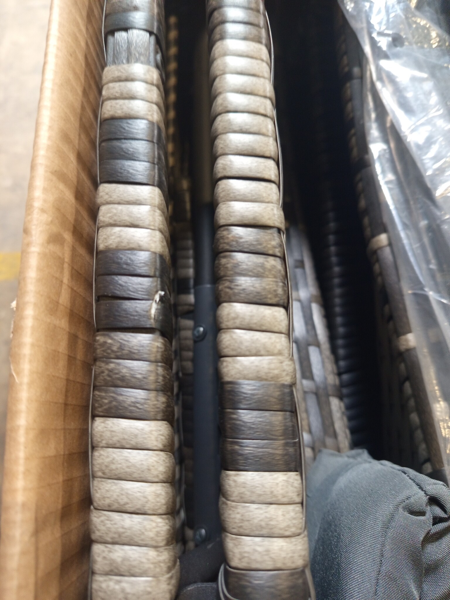 vidaXL Ligbed met kussen poly rattan antraciet