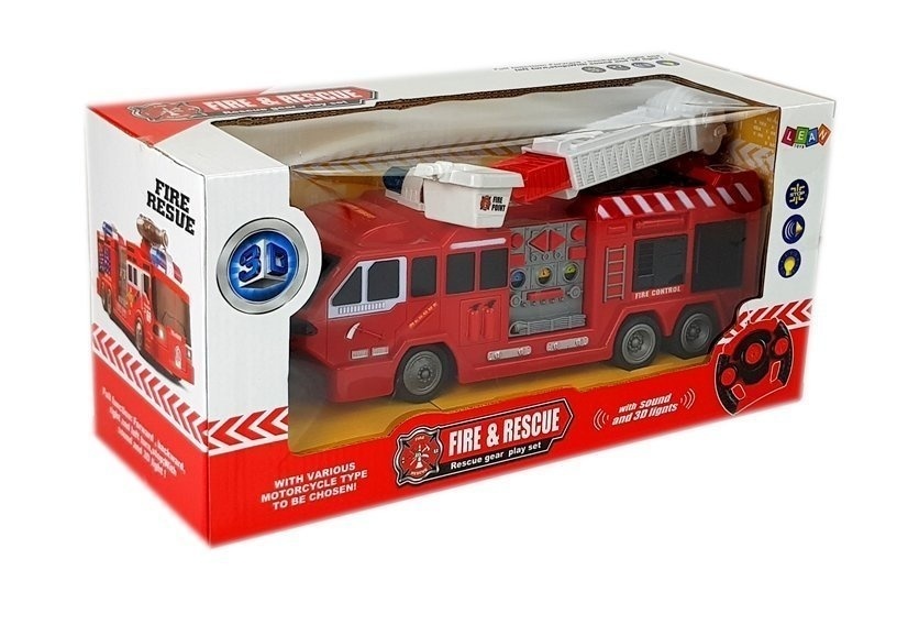 RC-brandweerauto – 28 x 8,5 x 10,5 cm - met lader en afstandsbediening