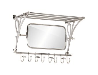 vidaXL Bagagerek met Spiegel & Hangers (35% Korting!) - Wandmontage Aluminium