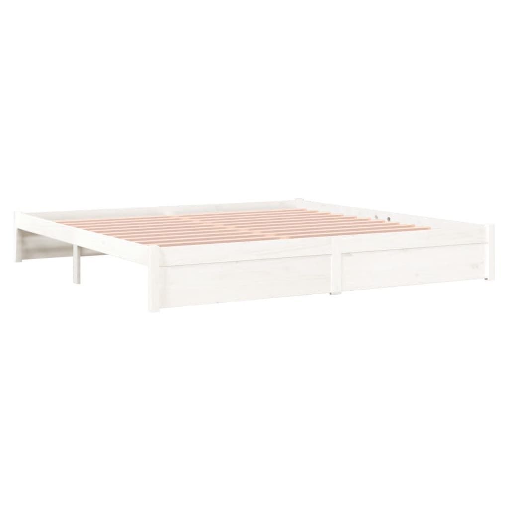 vidaXL Massief Houten Bedframe Wit 200x200 cm - 46% Korting!