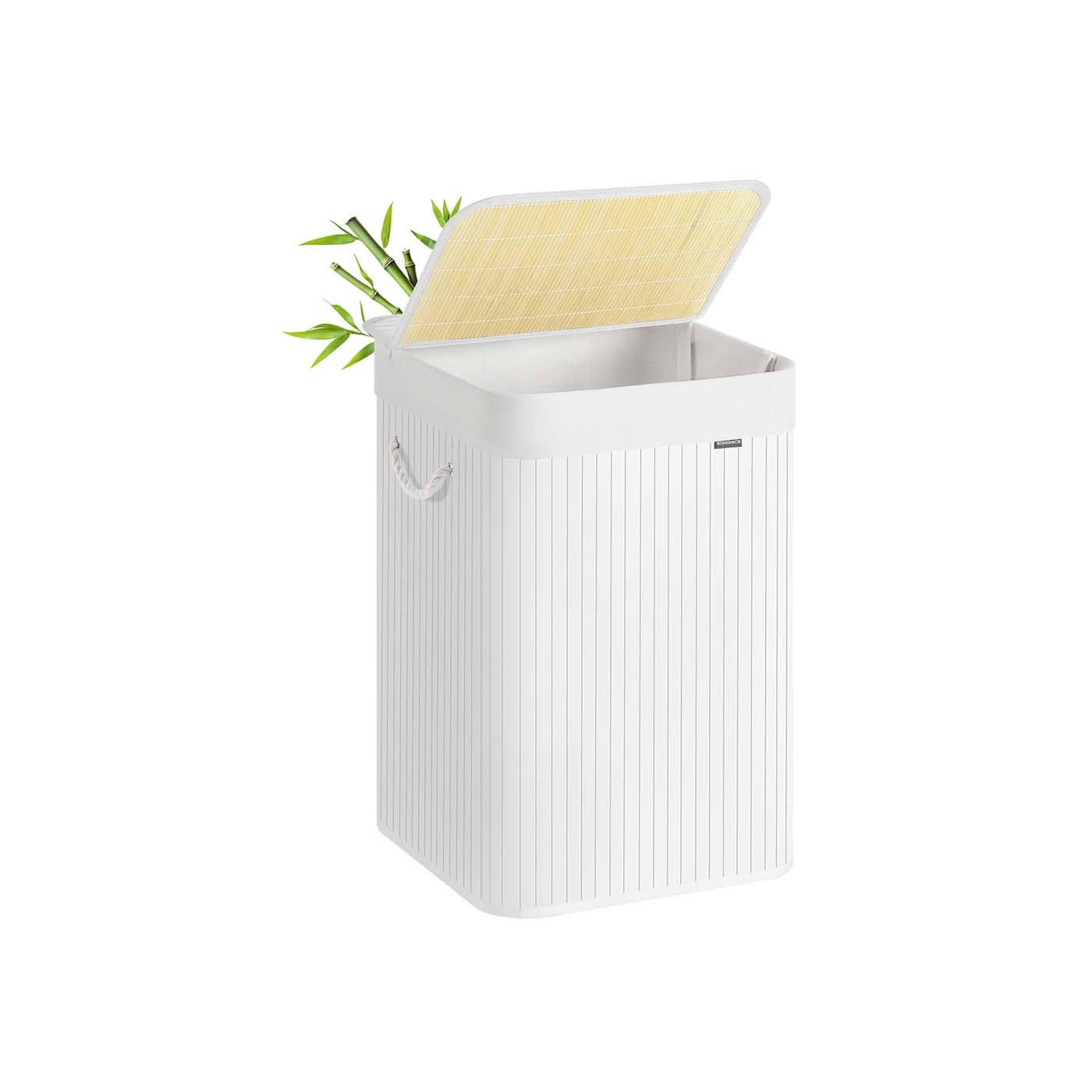 Grote Bamboe WasMAnd met Deksel & Handvatten - 40% Korting!