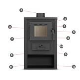 Houtkachel BLIST B1e - 12 KW - Staal - 40% Korting!