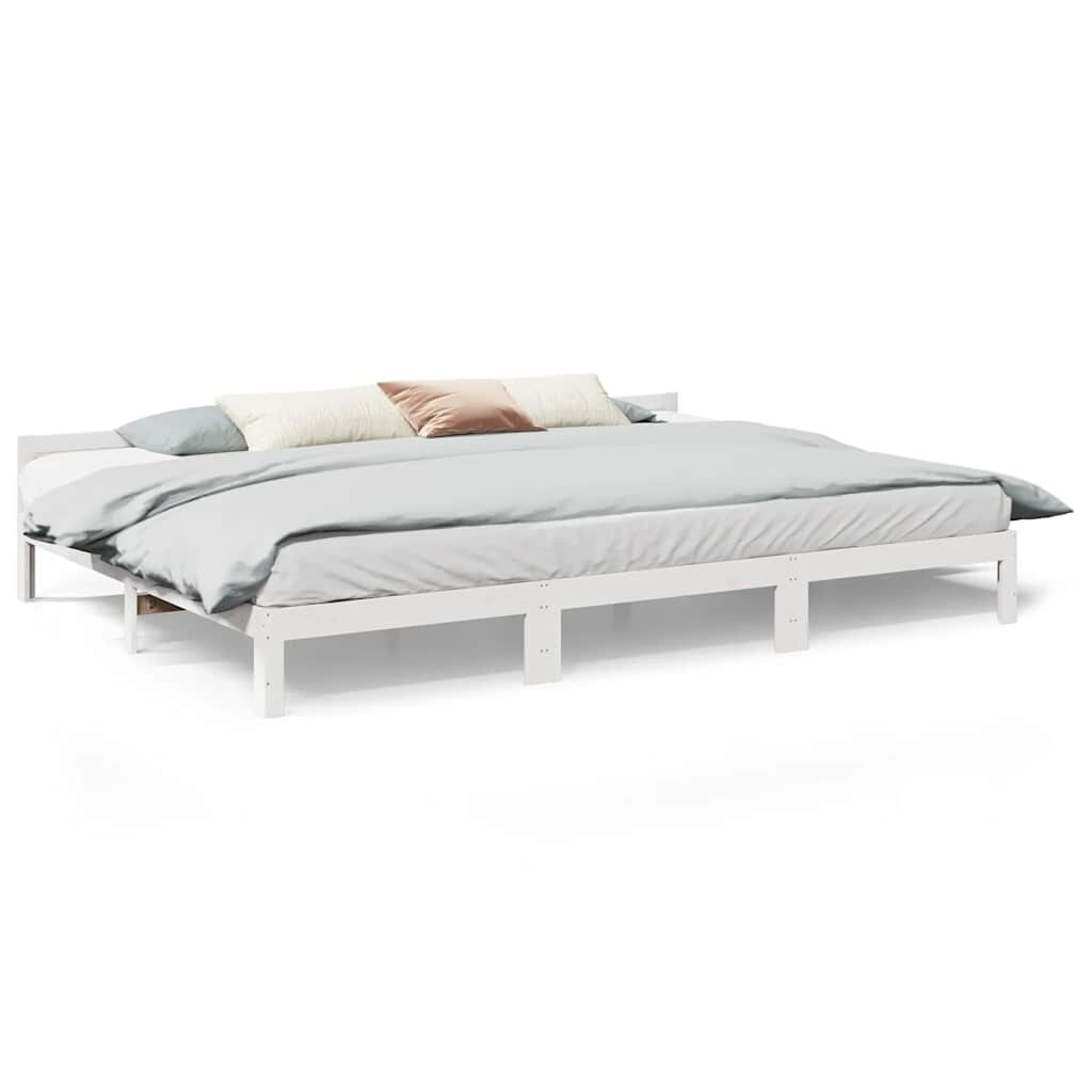 vidaXL Massief Grenen Bedframe Wit 80x200 cm - 84% Korting! Lichte Kras