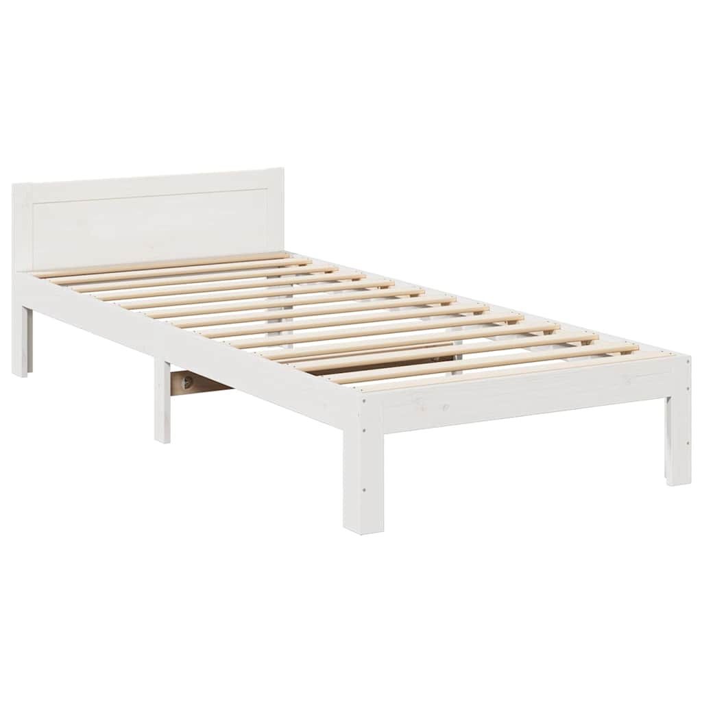 vidaXL Massief Grenen Bedframe Wit 80x200 cm - 84% Korting! Lichte Kras