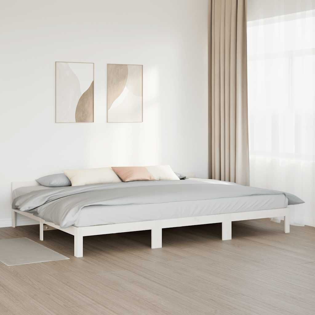vidaXL Massief Grenen Bedframe Wit 80x200 cm - 84% Korting! Lichte Kras