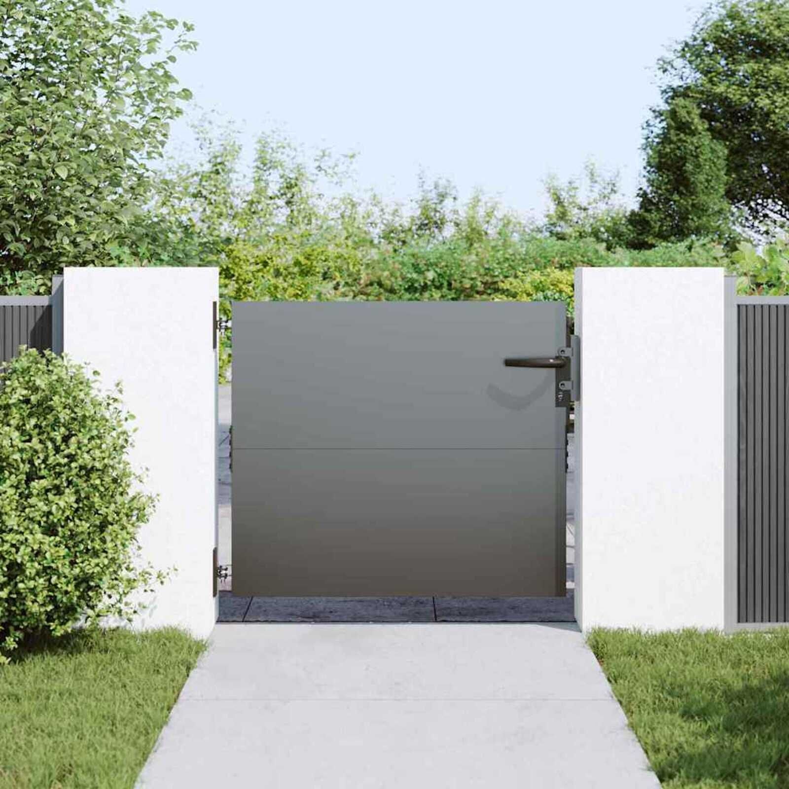 vidaXL Tuinpoort Zwart 105x100cm - 55% Korting!