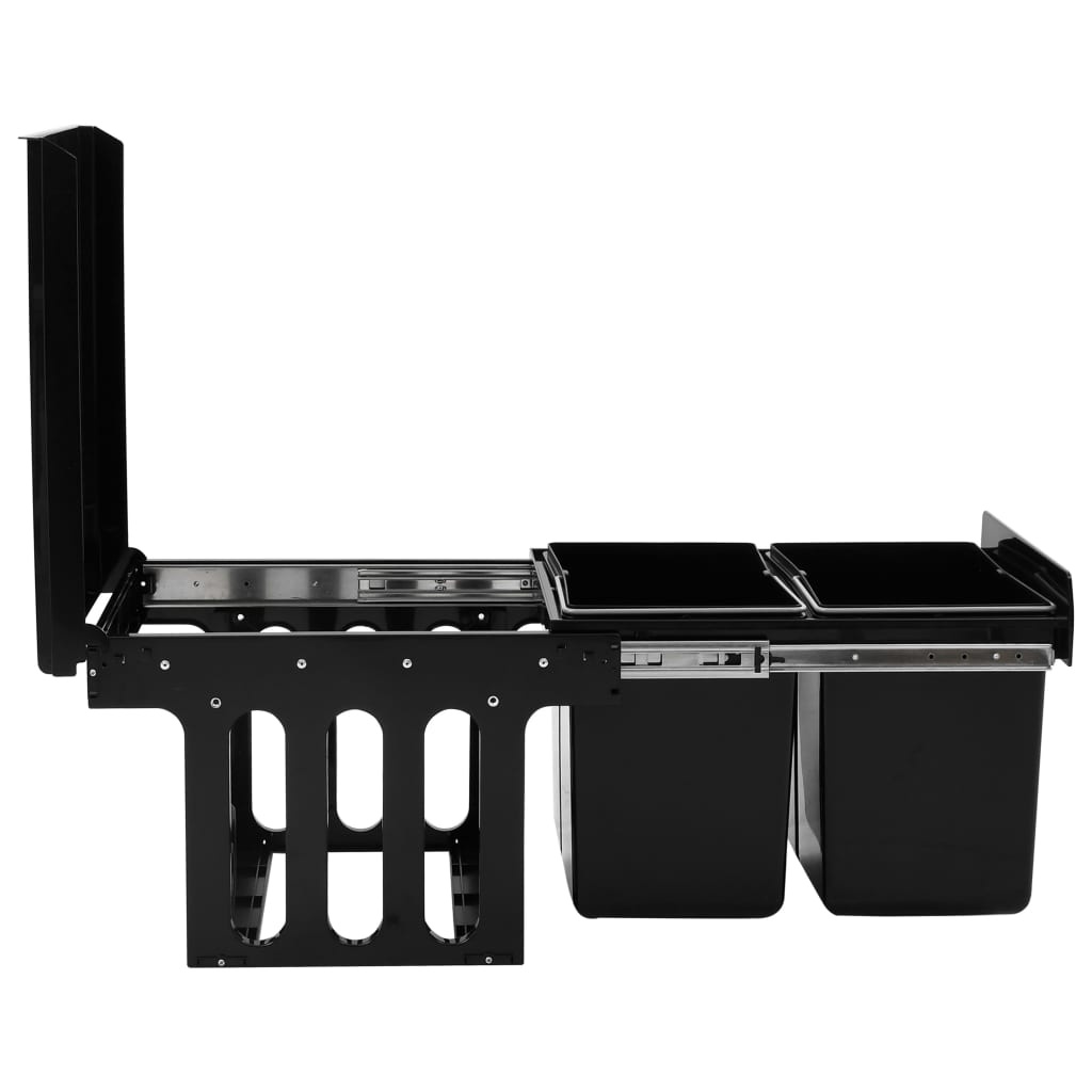 VidaXL Inbouwprullenbak Uittrekbaar 36L | 40% Korting | Zwart