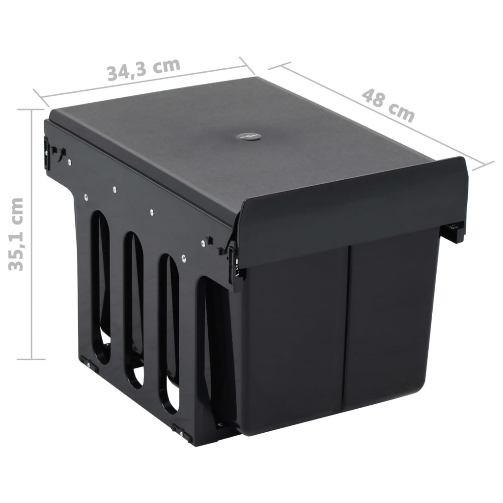 VidaXL Inbouwprullenbak Uittrekbaar 36L | 40% Korting | Zwart