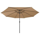 VidaXL Parasol Taupe 400cm met LED - 64% Korting!
