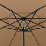 VidaXL Parasol Taupe 400cm met LED - 64% Korting!