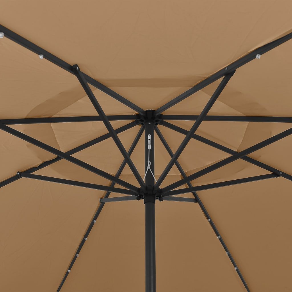 VidaXL Parasol Taupe 400cm met LED - 64% Korting!