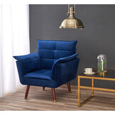 REZZO Fauteuil - Marine Stof - Modern Design - 65% Korting!