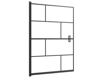 vidaXL Douchewand 100x140 cm ESG Zwart - 40% Korting!