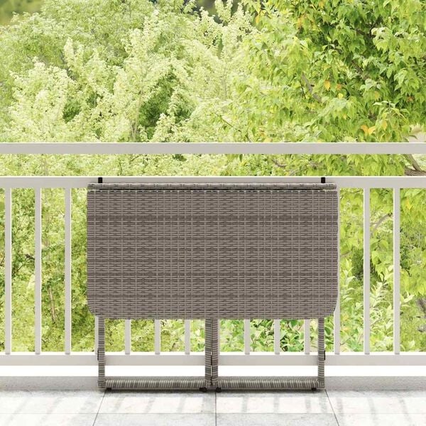 VidaXL Inklapbare Tuintafel Poly Rattan Grijs (51% Korting!)