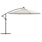 vidaXL Zweefparasol 350cm Zand - 61% Korting! Met LED & Metalen Paal
