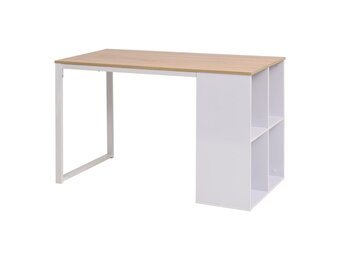 vidaXL Schrijftafel Eiken/Wit - 67% Korting | Lichte Krasjes!
