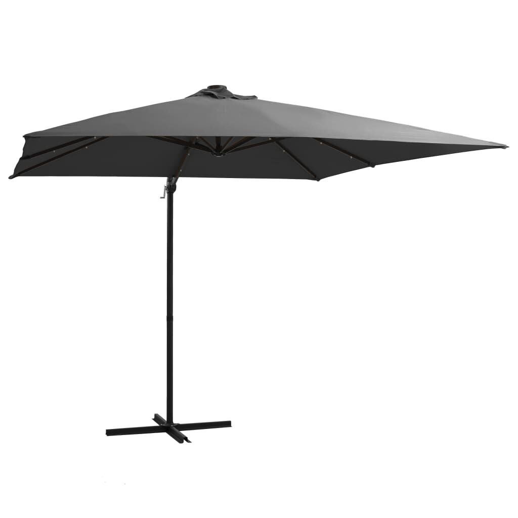 vidaXL Zweefparasol Antraciet 250x250cm met LED - 59% Korting!