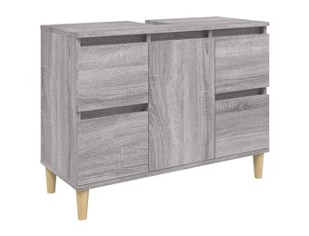 VidaXL Wastafelkast 80x33x60cm - Grijs Sonoma Eiken - 40% Korting!
