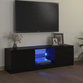 vidaXL TV-meubel met LED 120cm Zwart - 55% Korting!