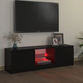 vidaXL TV-meubel met LED 120cm Zwart - 55% Korting!