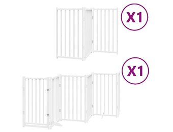 vidaXL Hondenhek 6 Panelen 300cm Vurenhout Wit - 71% Korting!