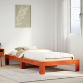 vidaXL Massief Grenenhouten Bedframe (100x200 cm) - Wasbruin - 35% Korting!