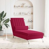 VidaXL Massage Chaise Longue - Fluweel Wijnrood - 40% Korting!