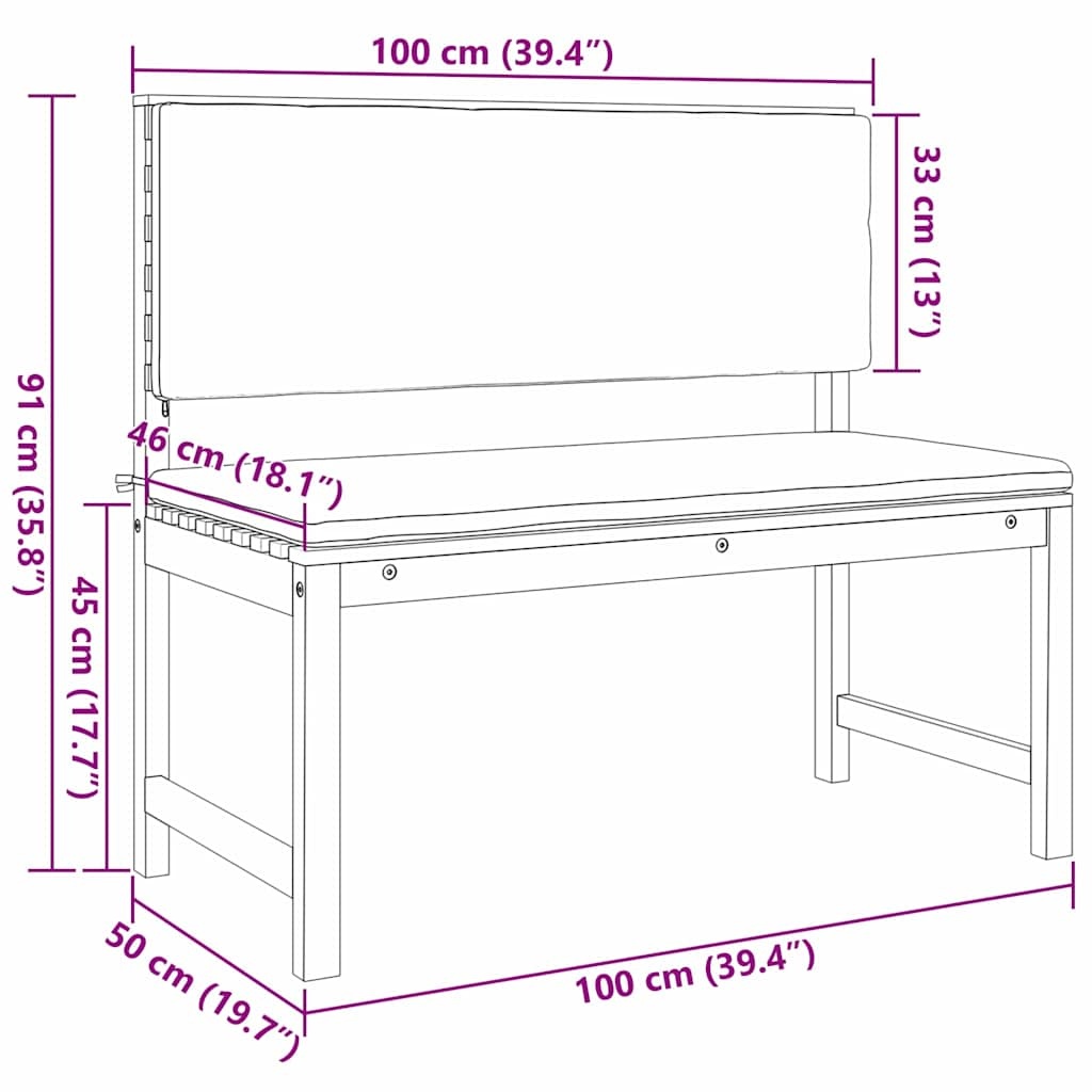 VidaXL Tuinbank Massief Acaciahout - 40% Korting! - Bruin