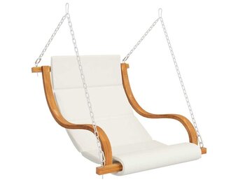 vidaXL Schommelstoel Gebogen Hout met Kussen - 55% Korting!