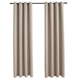 vidaXL Verduisterende Gordijnen (2 st.) 140x175 cm Beige - 40% Korting!