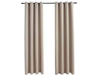 vidaXL Verduisterende Gordijnen (2 st.) 140x175 cm Beige - 40% Korting!