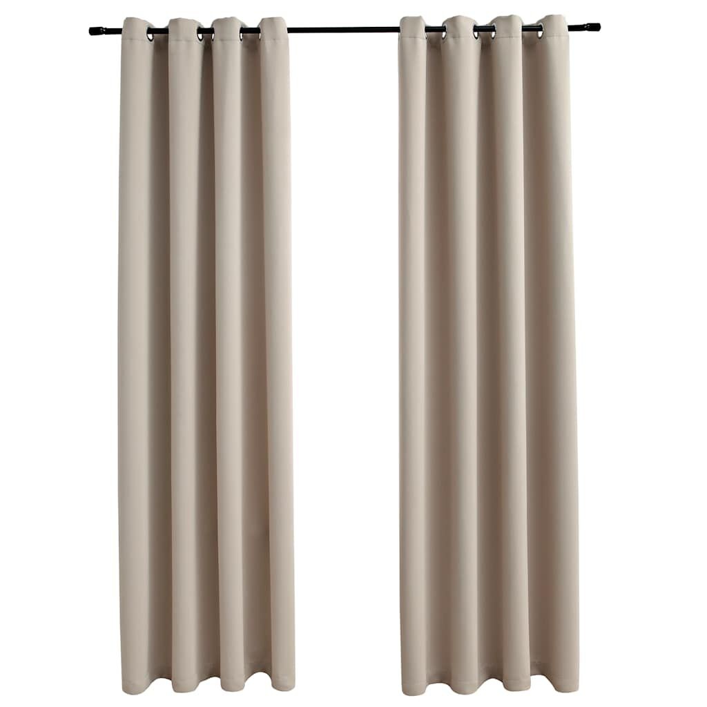 vidaXL Verduisterende Gordijnen (2 st.) 140x175 cm Beige - 40% Korting!