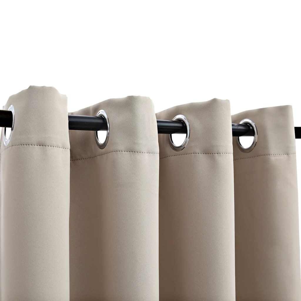 vidaXL Verduisterende Gordijnen (2 st.) 140x175 cm Beige - 40% Korting!