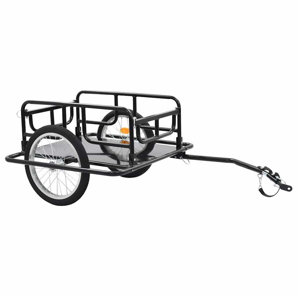 VidaXL Fietstrailer Staal Zwart - 40% Korting! 50kg Draagvermogen