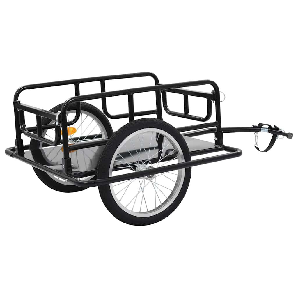 VidaXL Fietstrailer Staal Zwart - 40% Korting! 50kg Draagvermogen