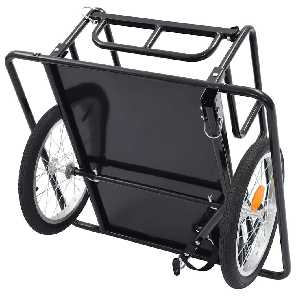 VidaXL Fietstrailer Staal Zwart - 40% Korting! 50kg Draagvermogen