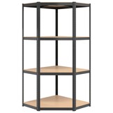 VidaXL Opbergrek 4-laags Staal/Hout Antraciet - 40% Korting!