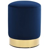 VidaXL Fluweel Kruk Blauw/Goud - 40% Korting! Luxe Zachte Zitting