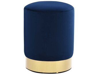 VidaXL Fluweel Kruk Blauw/Goud - 40% Korting! Luxe Zachte Zitting