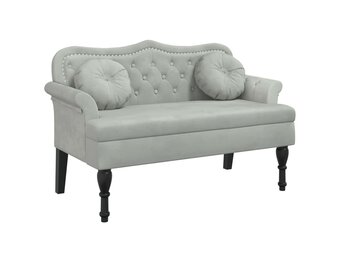 VidaXL Lichtgrijs Fluwelen Bankje (46% Korting) - Nog 1 Stuk!