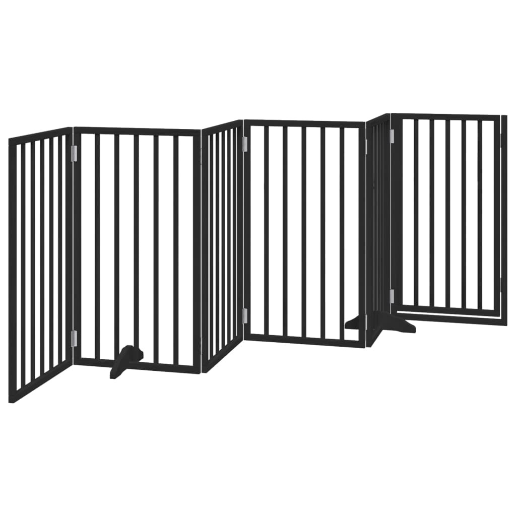 vidaXL Hondenhek 300cm Populierenhout Zwart - 6 Panel - 64% Korting!