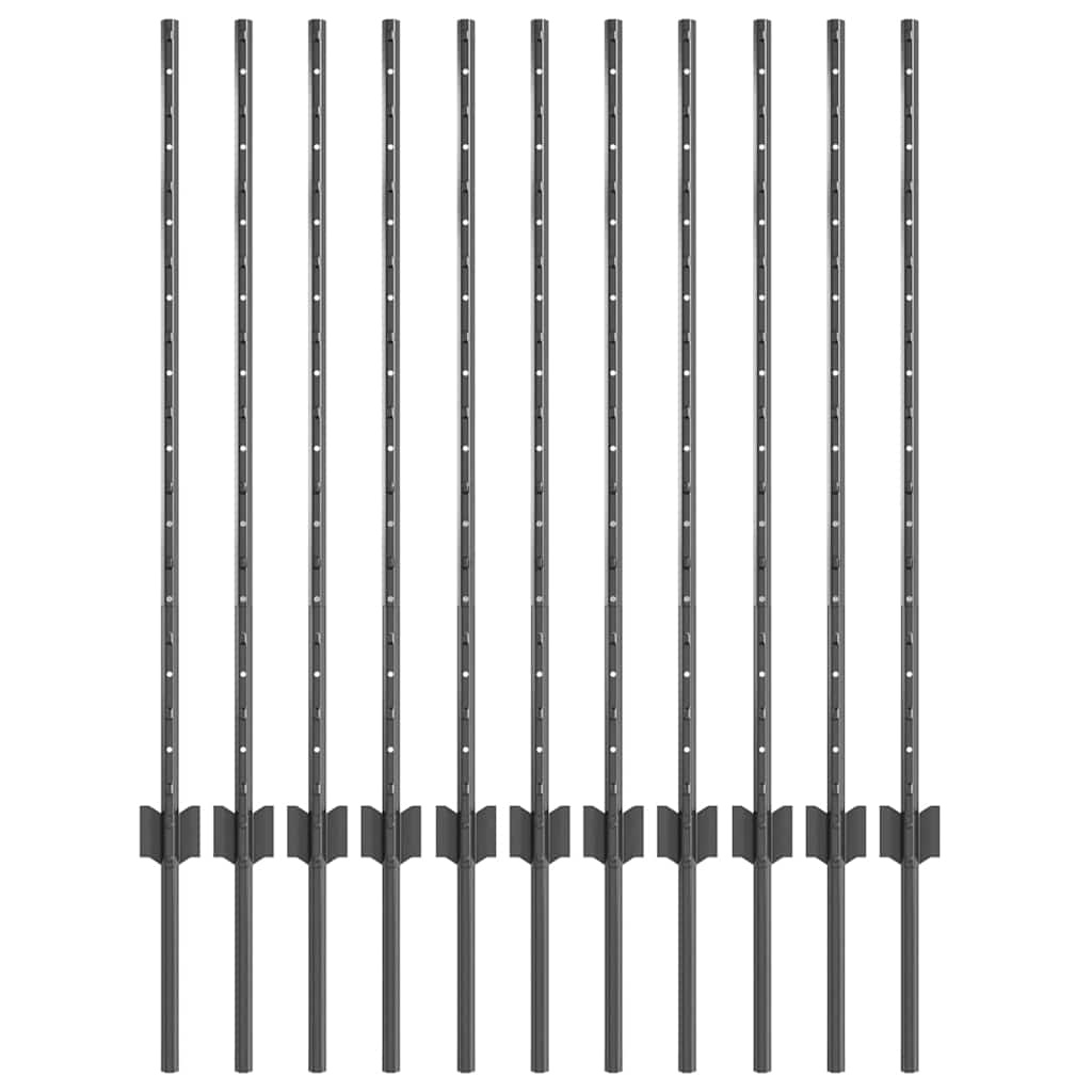 VidaXL Hekpalen Grijs Staal (82% Korting!) - 22 stuks, 100 cm