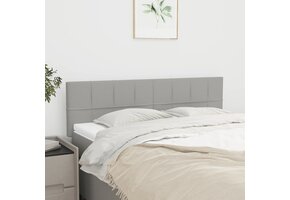 vidaXL Hoofdborden 2 st 72x5x78/88 cm stof lichtgrijs - 76% KORTING!